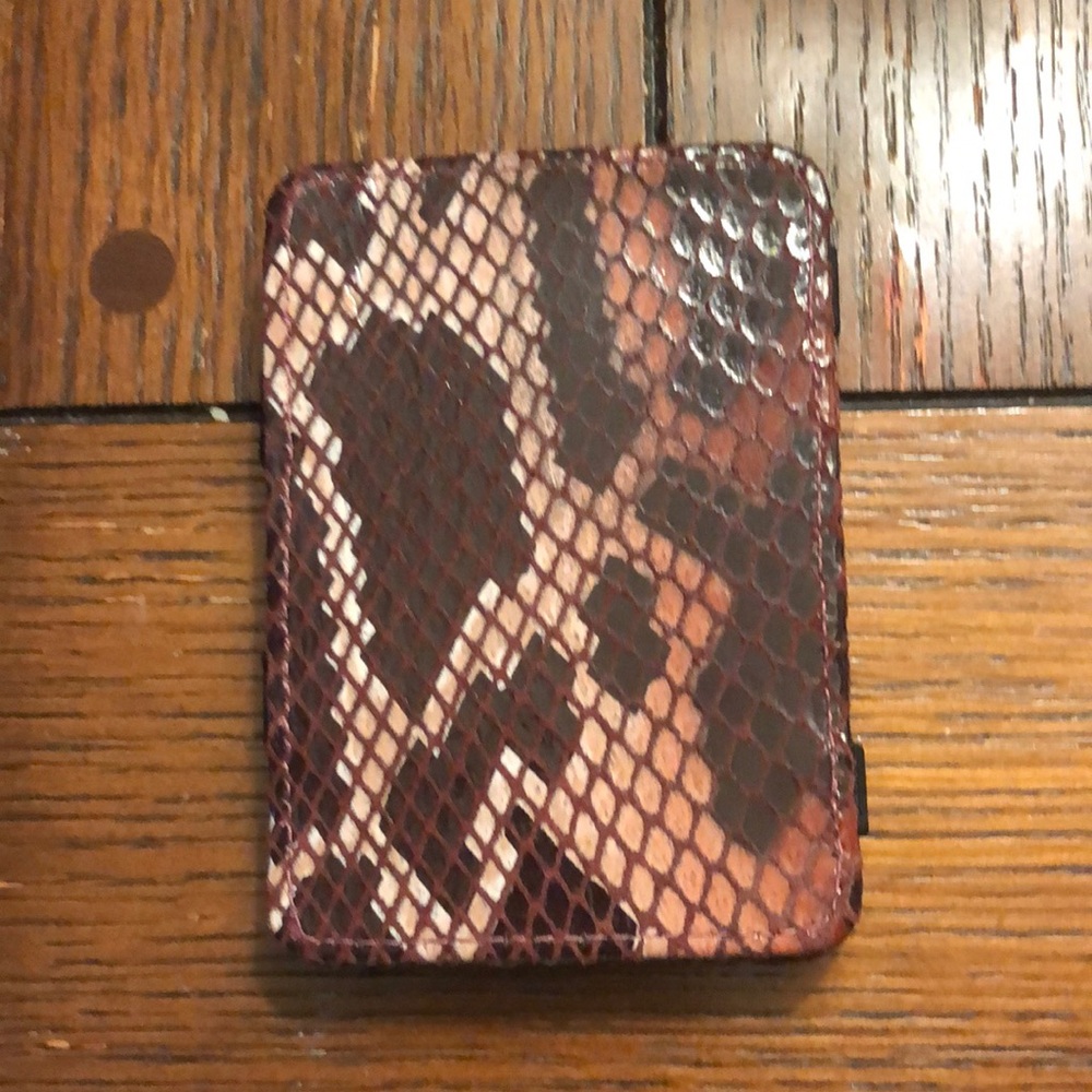 Snake Print Card Holder burgundy and purple